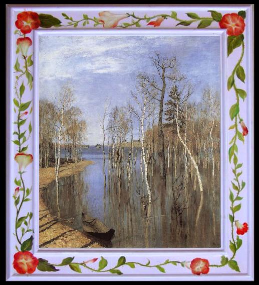 framed  Isaac Levitan Springtime Flood, Ta065